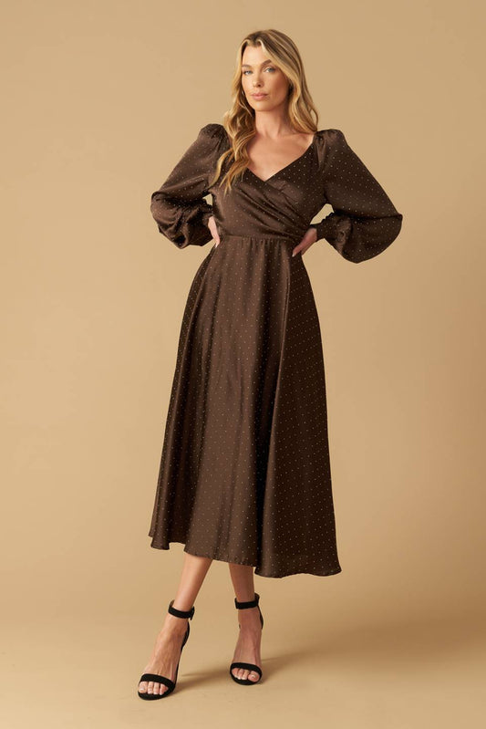 ROMANTIC LOVER EMBELLISHED WOVEN MIDI DRESS Flying Tomato