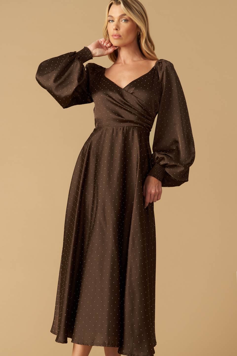 ROMANTIC LOVER EMBELLISHED WOVEN MIDI DRESS Flying Tomato