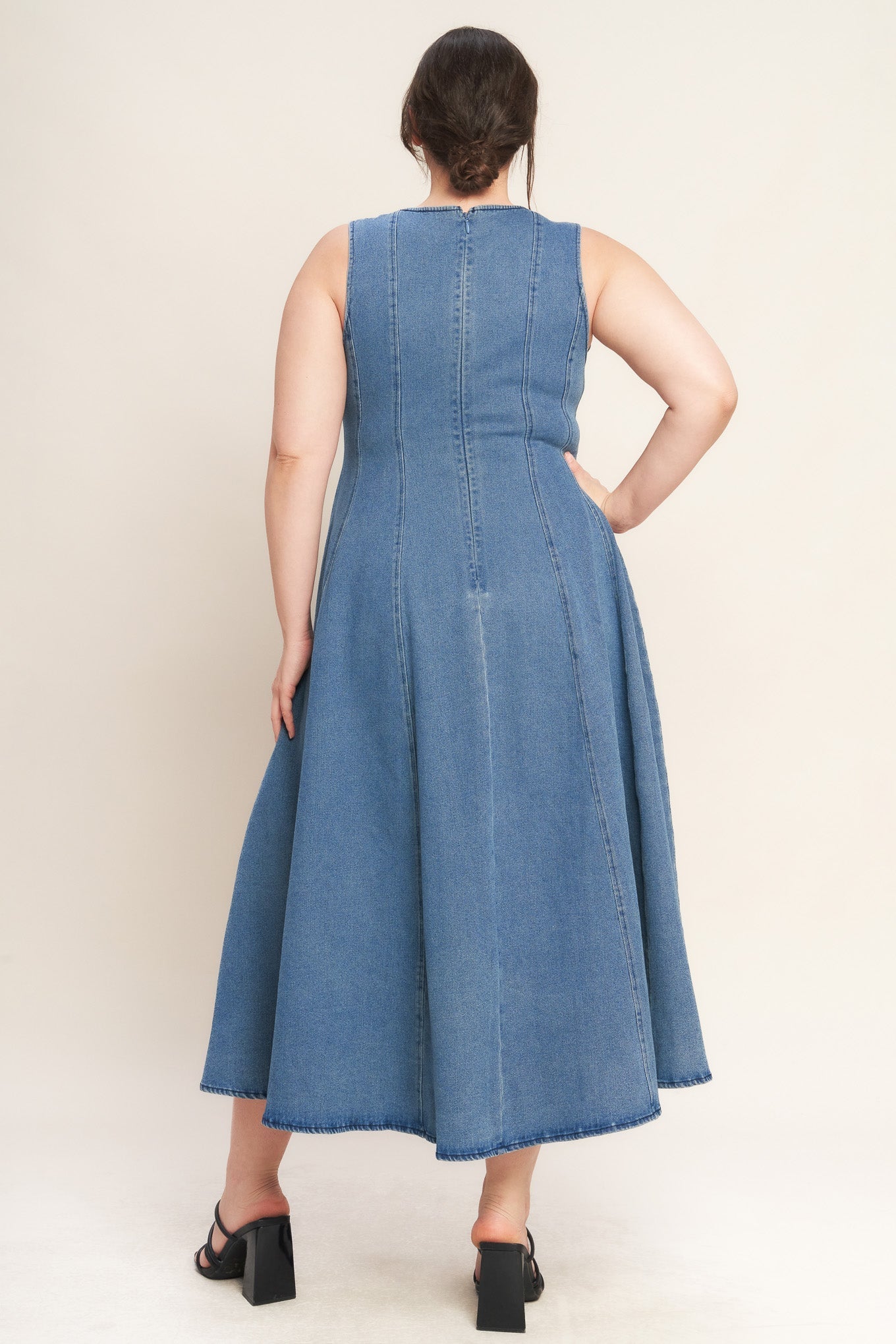 STARS AHEAD DENIM MIDI DRESS Flying Tomato