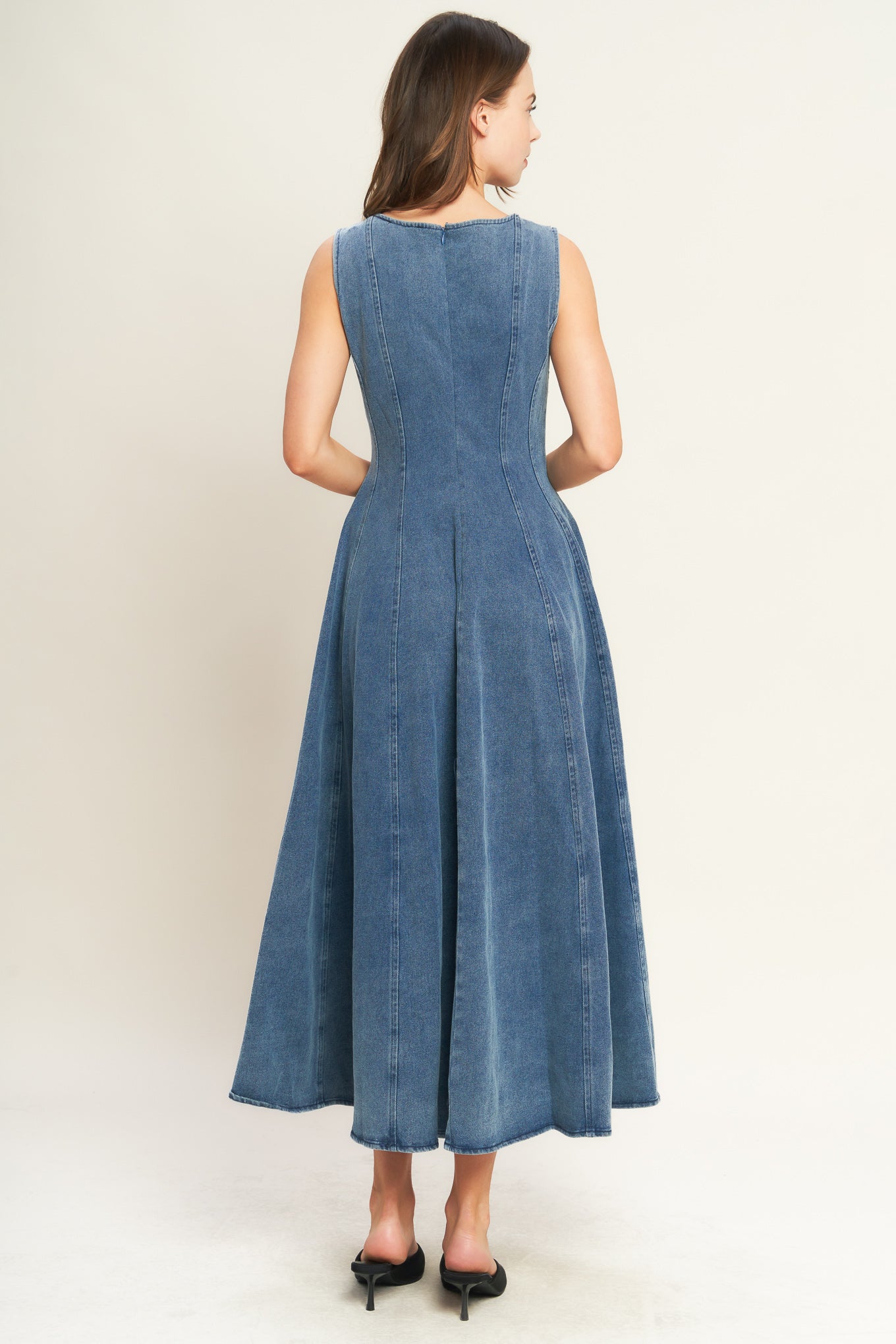 STARS AHEAD DENIM MIDI DRESS Flying Tomato