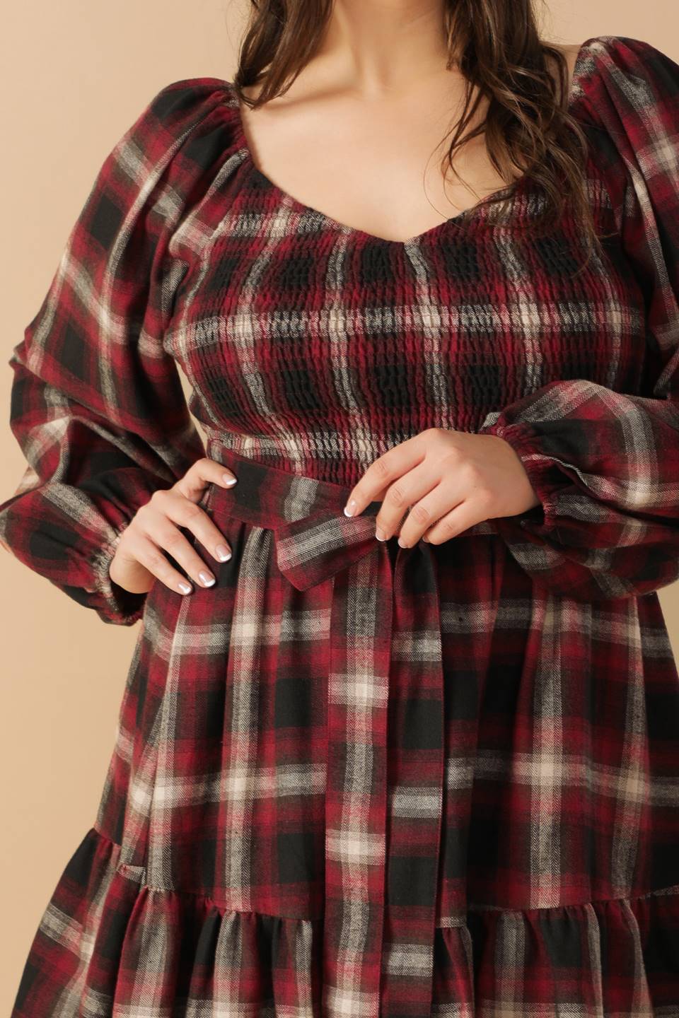 BE WITH YOU WOVEN PLAID MINI DRESS Flying Tomato