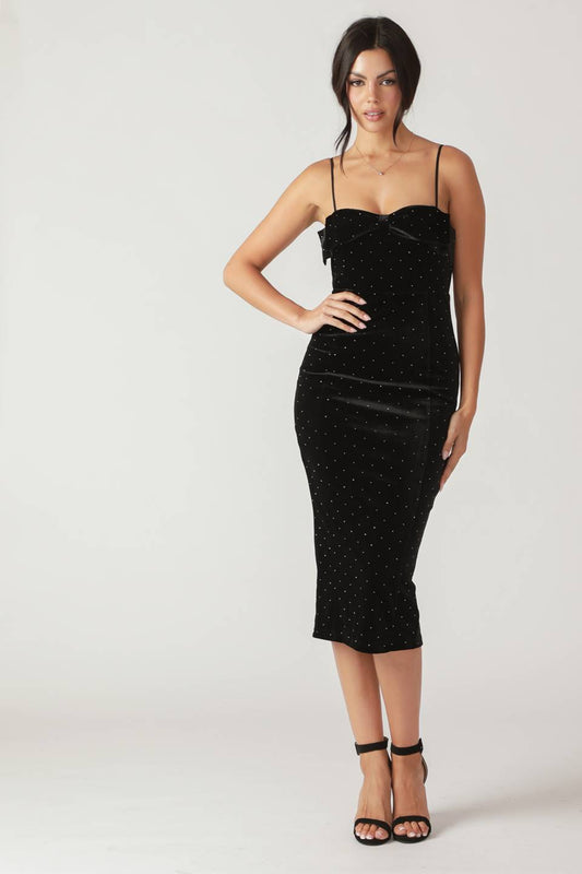 SECRET GARDEN GLOW VELVET MIDI DRESS Flying Tomato