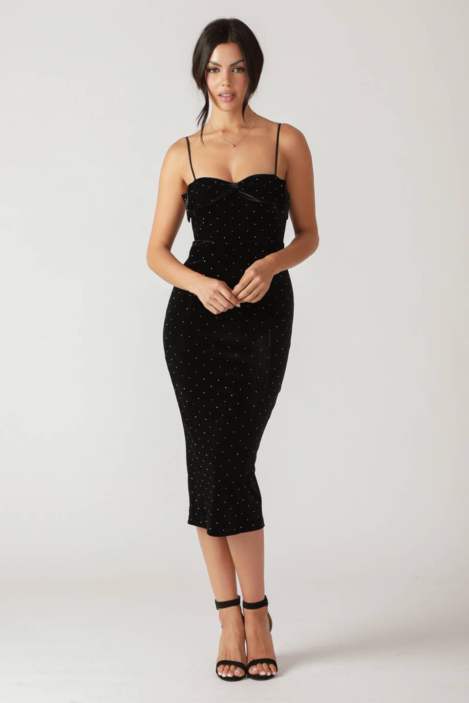 SECRET GARDEN GLOW VELVET MIDI DRESS Flying Tomato
