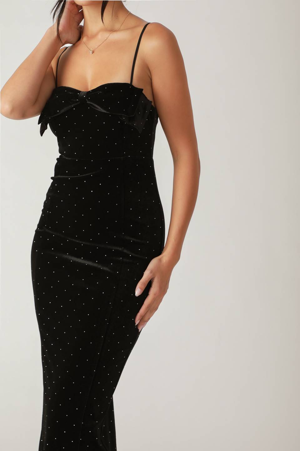 SECRET GARDEN GLOW VELVET MIDI DRESS Flying Tomato