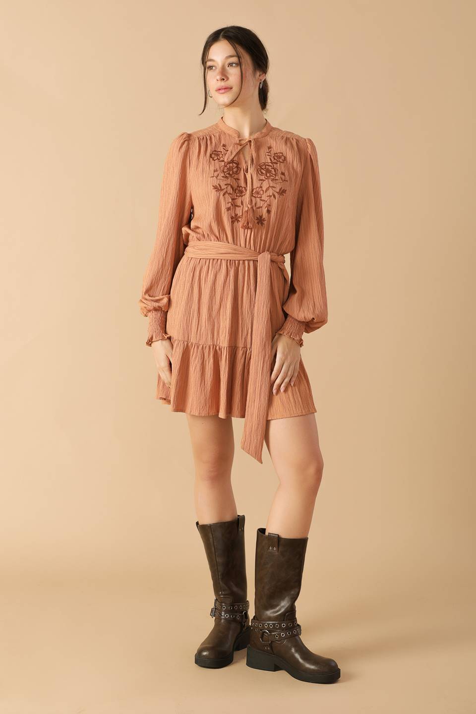 WANDERING MIND WOVEN MINI DRESS Flying Tomato