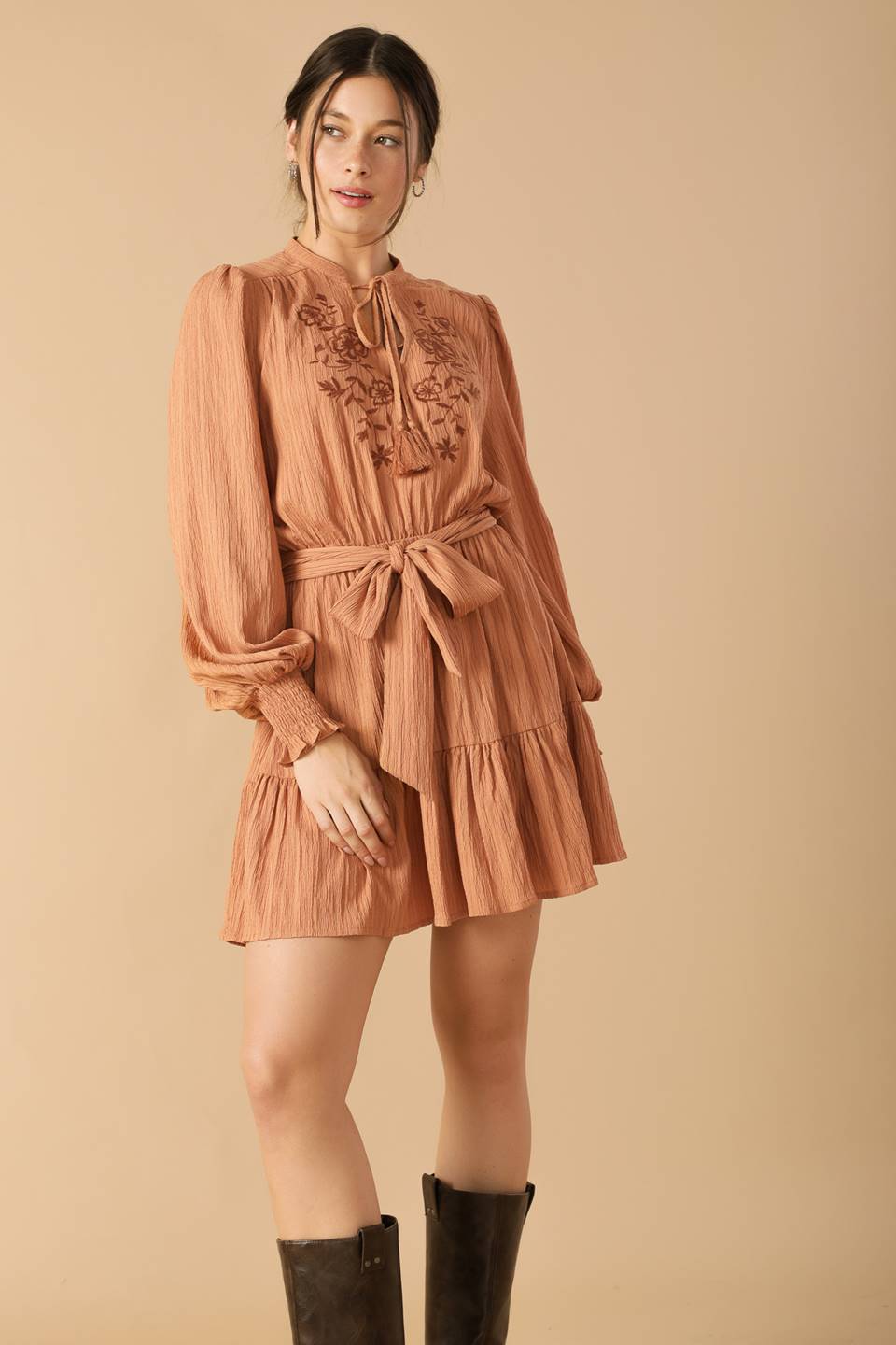 WANDERING MIND WOVEN MINI DRESS Flying Tomato