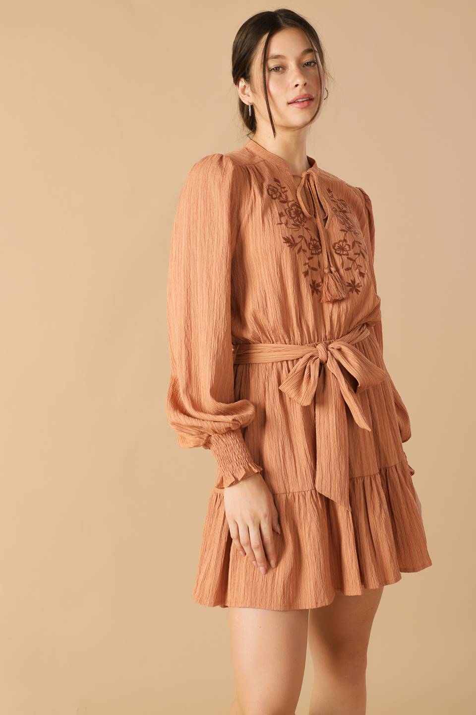 WANDERING MIND WOVEN MINI DRESS Flying Tomato