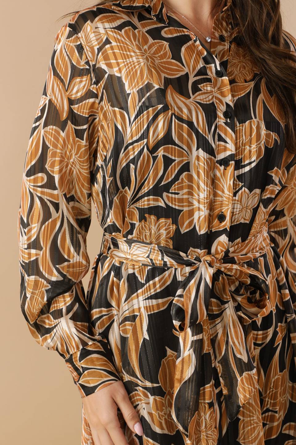 BETWEEN THE LINES WOVEN MIDI DRESS Flying Tomato