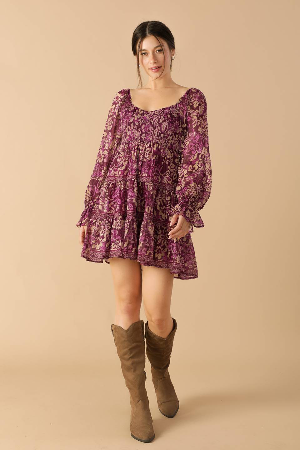 SERENE RADIANCE WOVEN MINI DRESS Flying Tomato