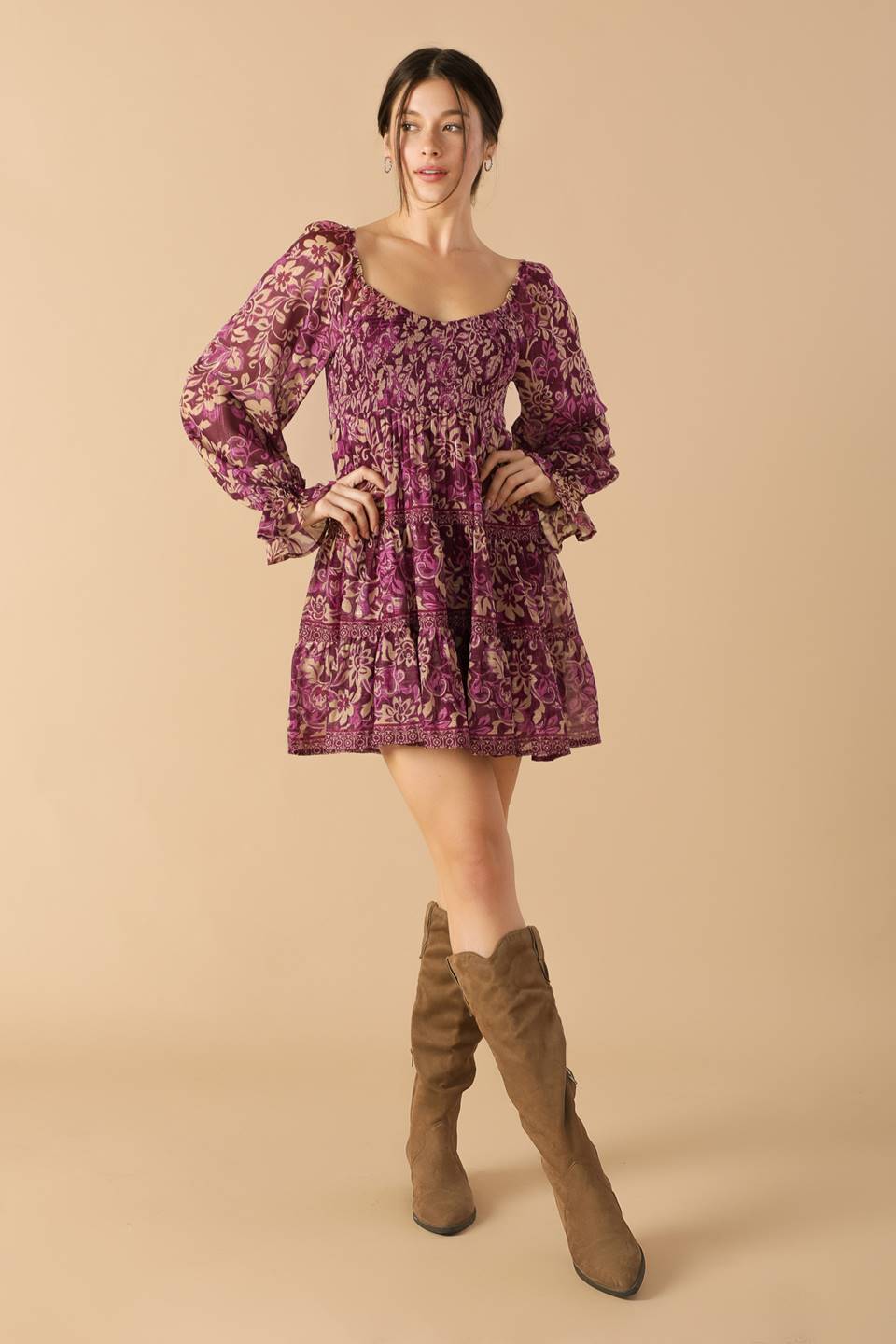 SERENE RADIANCE WOVEN MINI DRESS Flying Tomato
