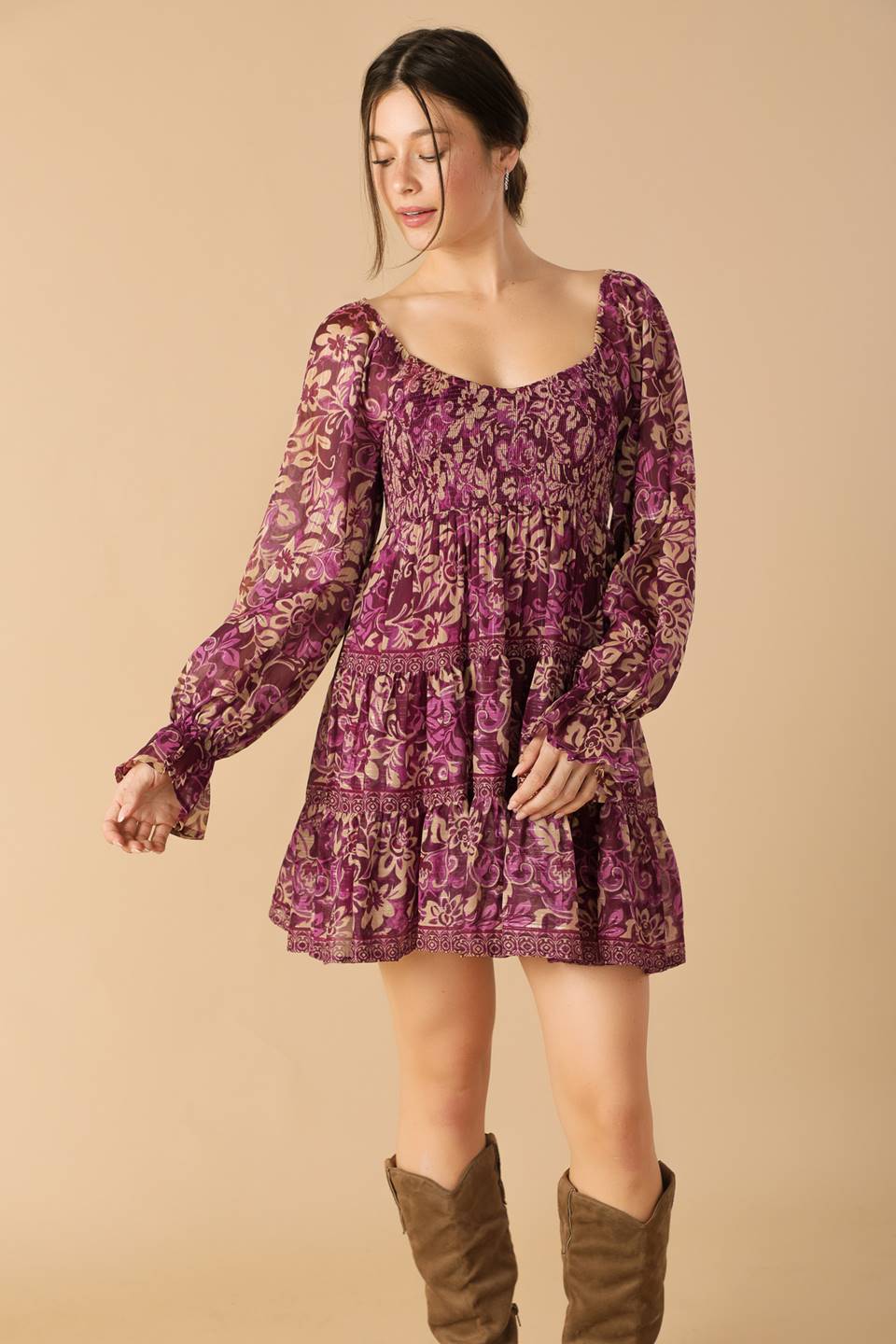 SERENE RADIANCE WOVEN MINI DRESS Flying Tomato