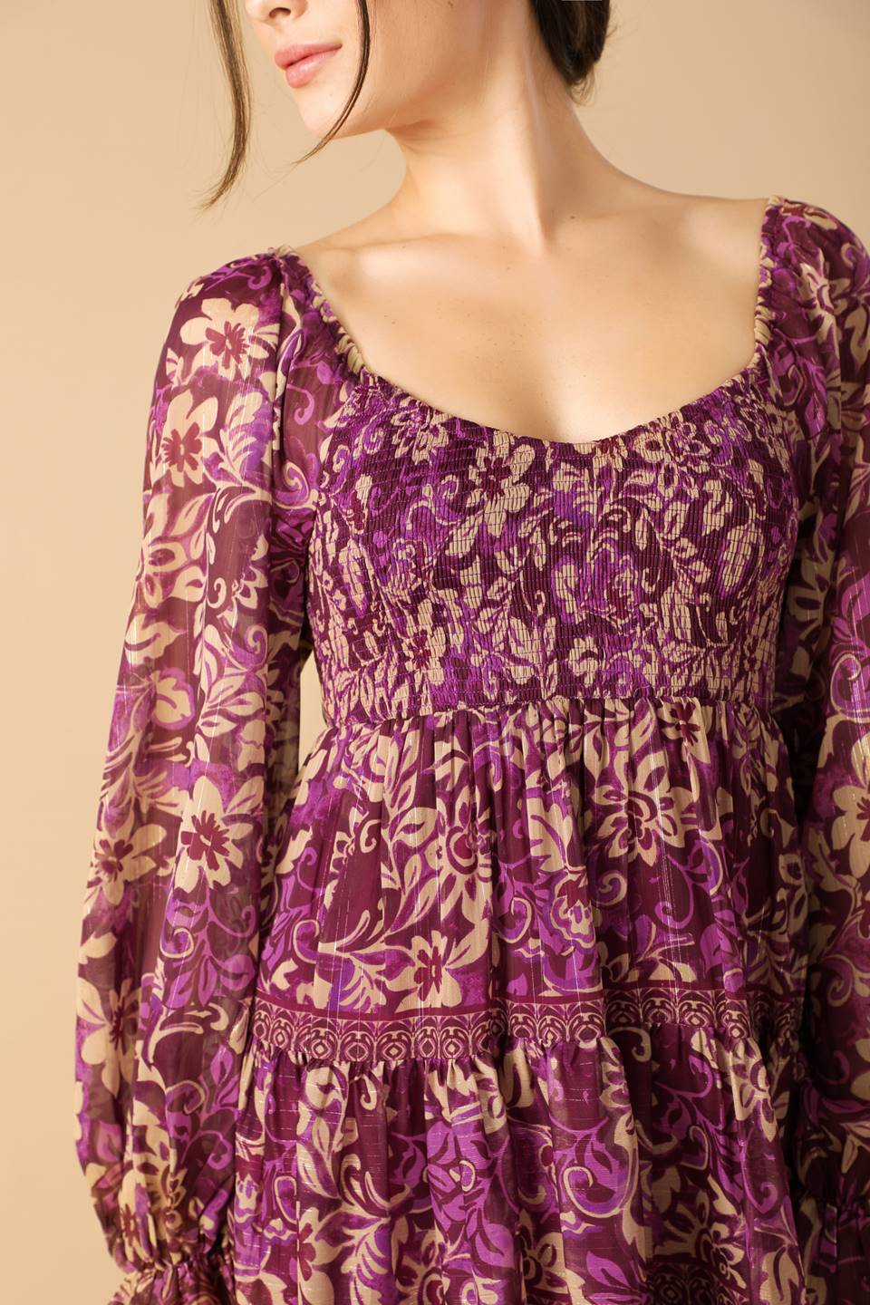 SERENE RADIANCE WOVEN MINI DRESS Flying Tomato