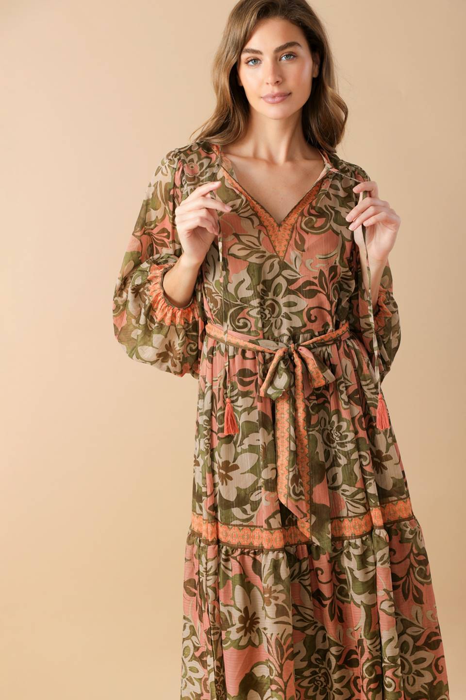 BACK AND FORTH WOVEN MIDI DRESS Flying Tomato