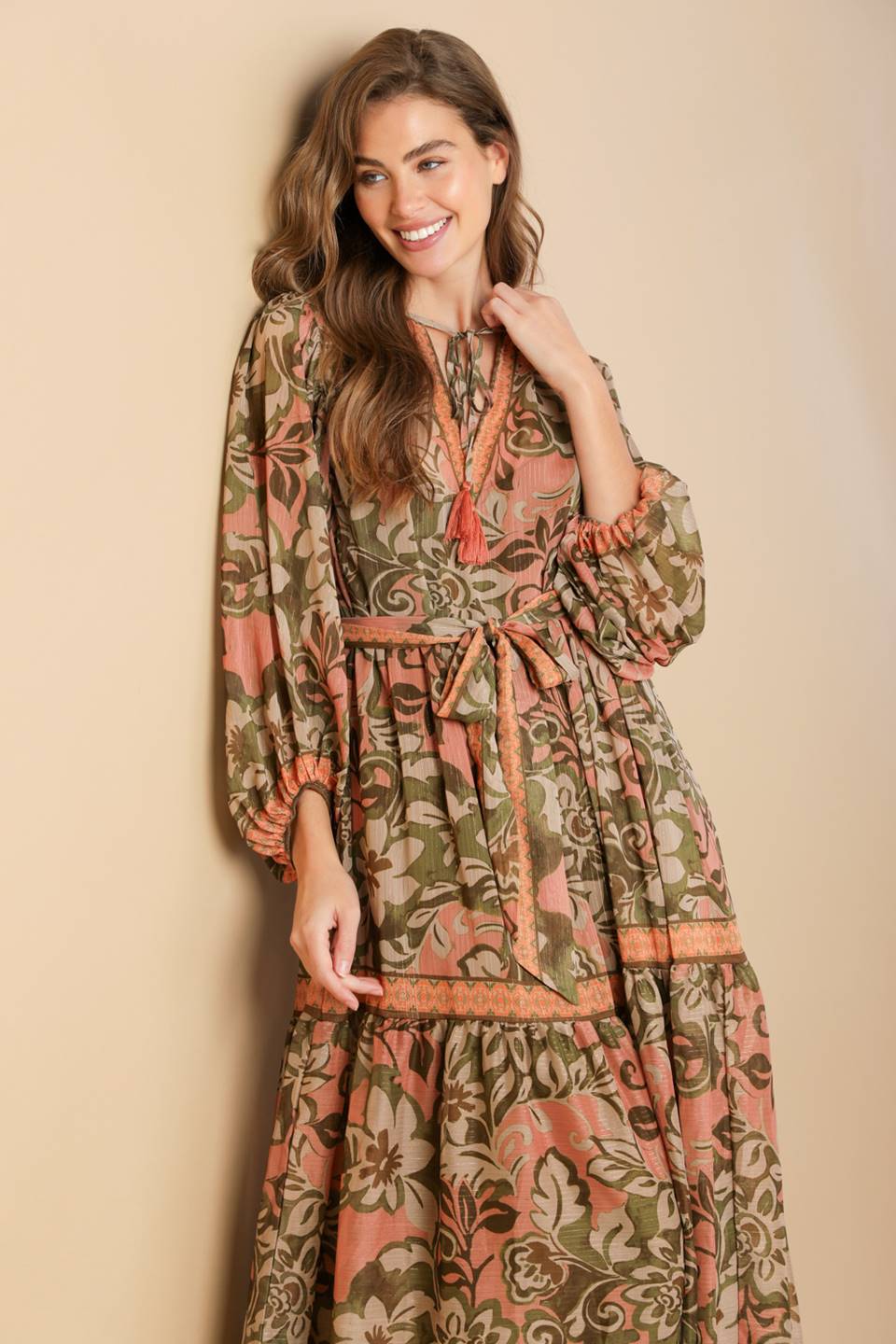 BACK AND FORTH WOVEN MIDI DRESS Flying Tomato