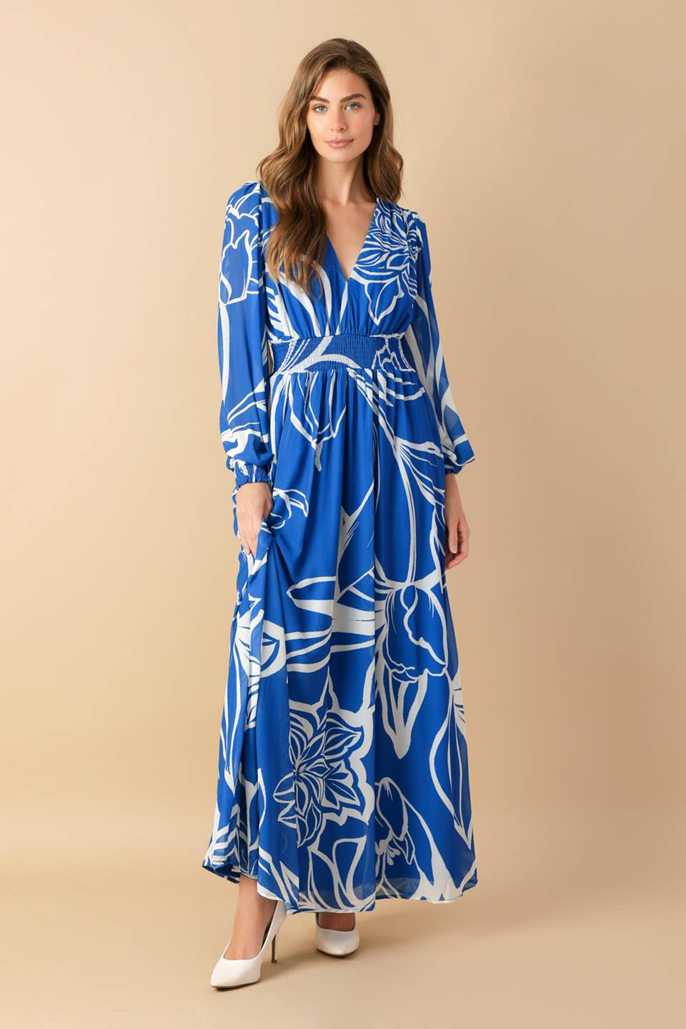 DANCING DEWDROPS WOVEN MAXI DRESS Flying Tomato