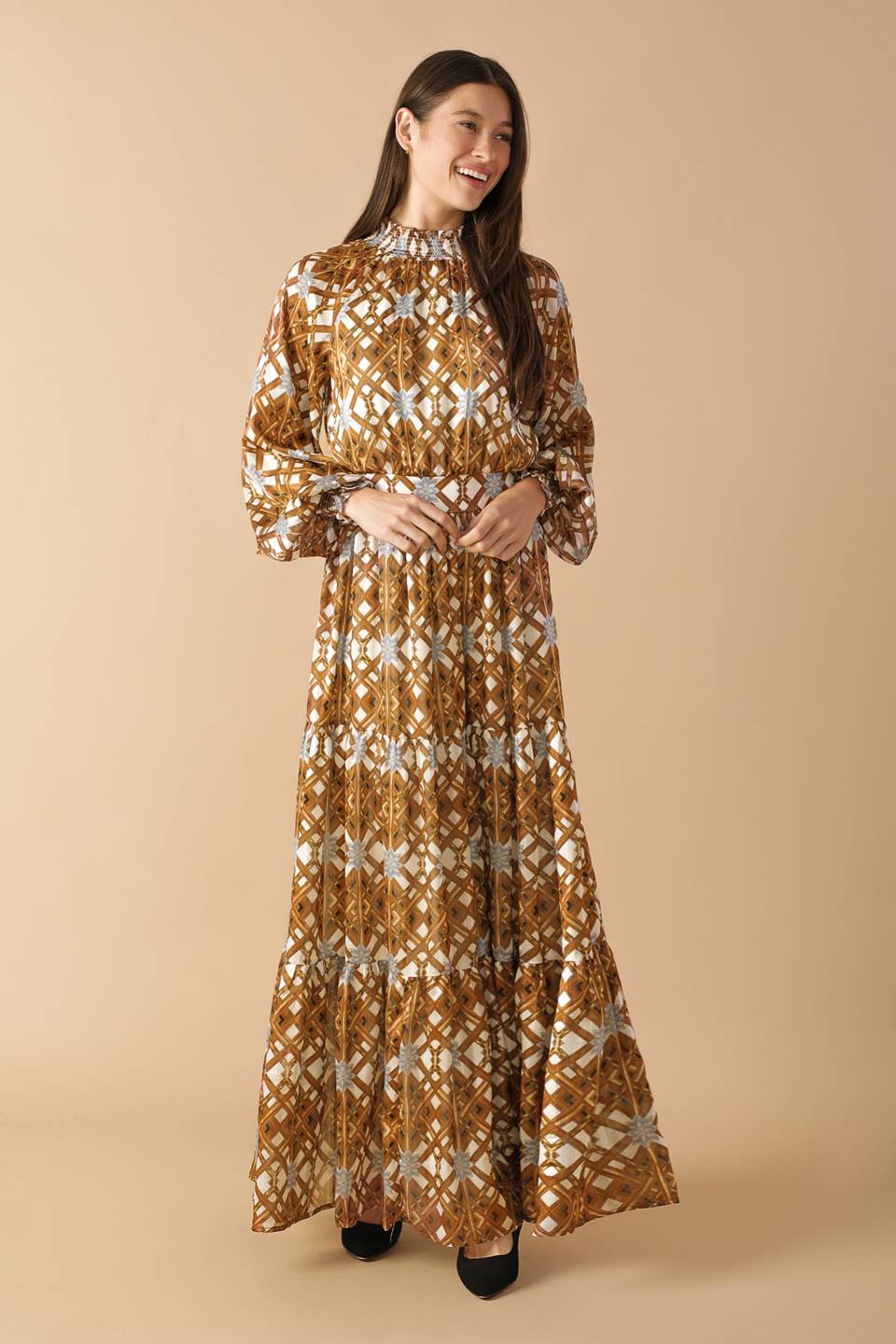 CELESTIAL CASCADE WOVEN MAXI DRESS Flying Tomato