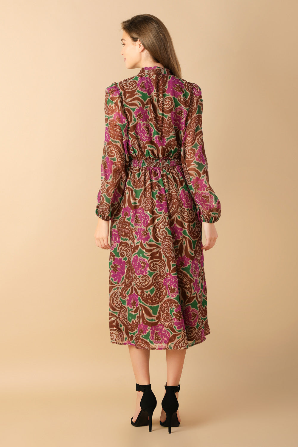 DRIFTING THOUGHTS WOVEN MIDI DRESS Flying Tomato