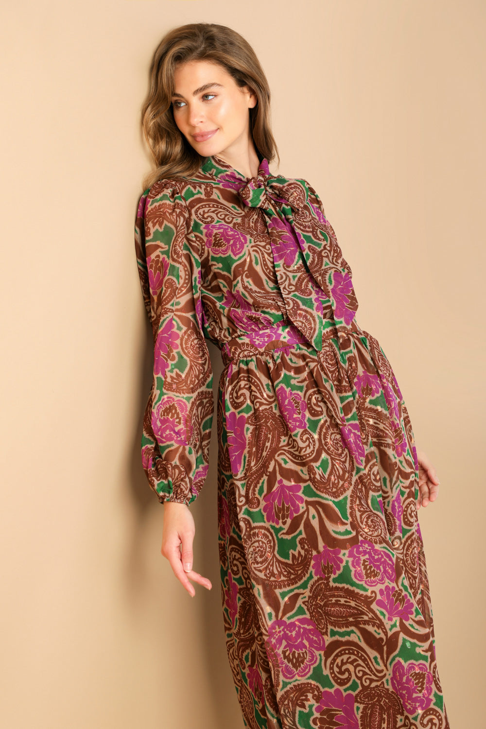 DRIFTING THOUGHTS WOVEN MIDI DRESS Flying Tomato