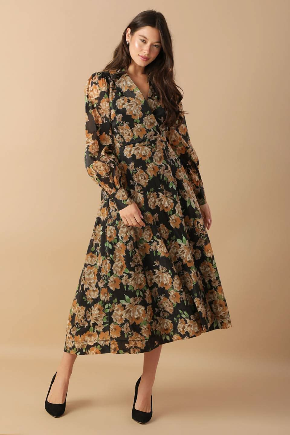 EVOLUTION PRINTED WOVEN MIDI DRESS