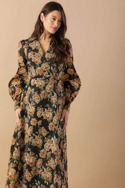 EVOLUTION PRINTED WOVEN MIDI DRESS