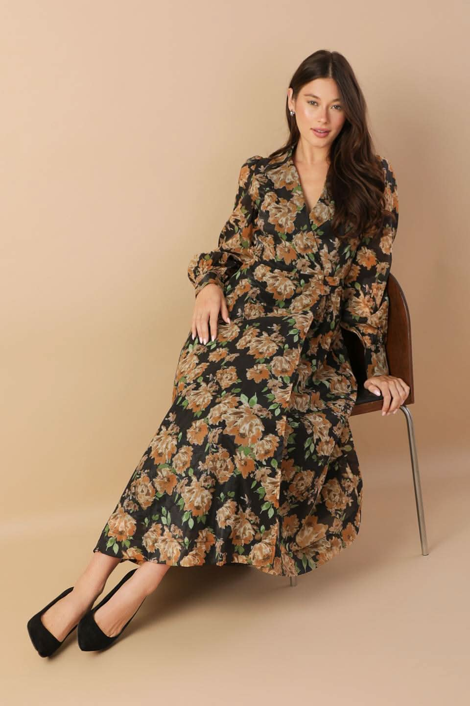 EVOLUTION PRINTED WOVEN MIDI DRESS