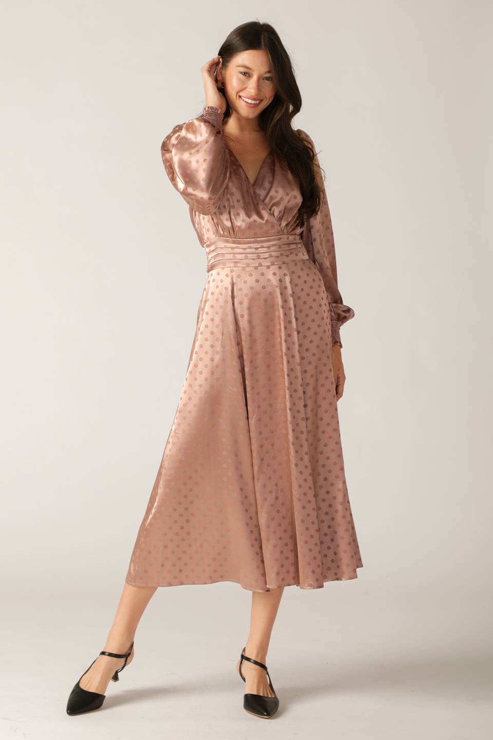 MOMENTS OF CLARITY WOVEN MIDI DRESS Flying Tomato