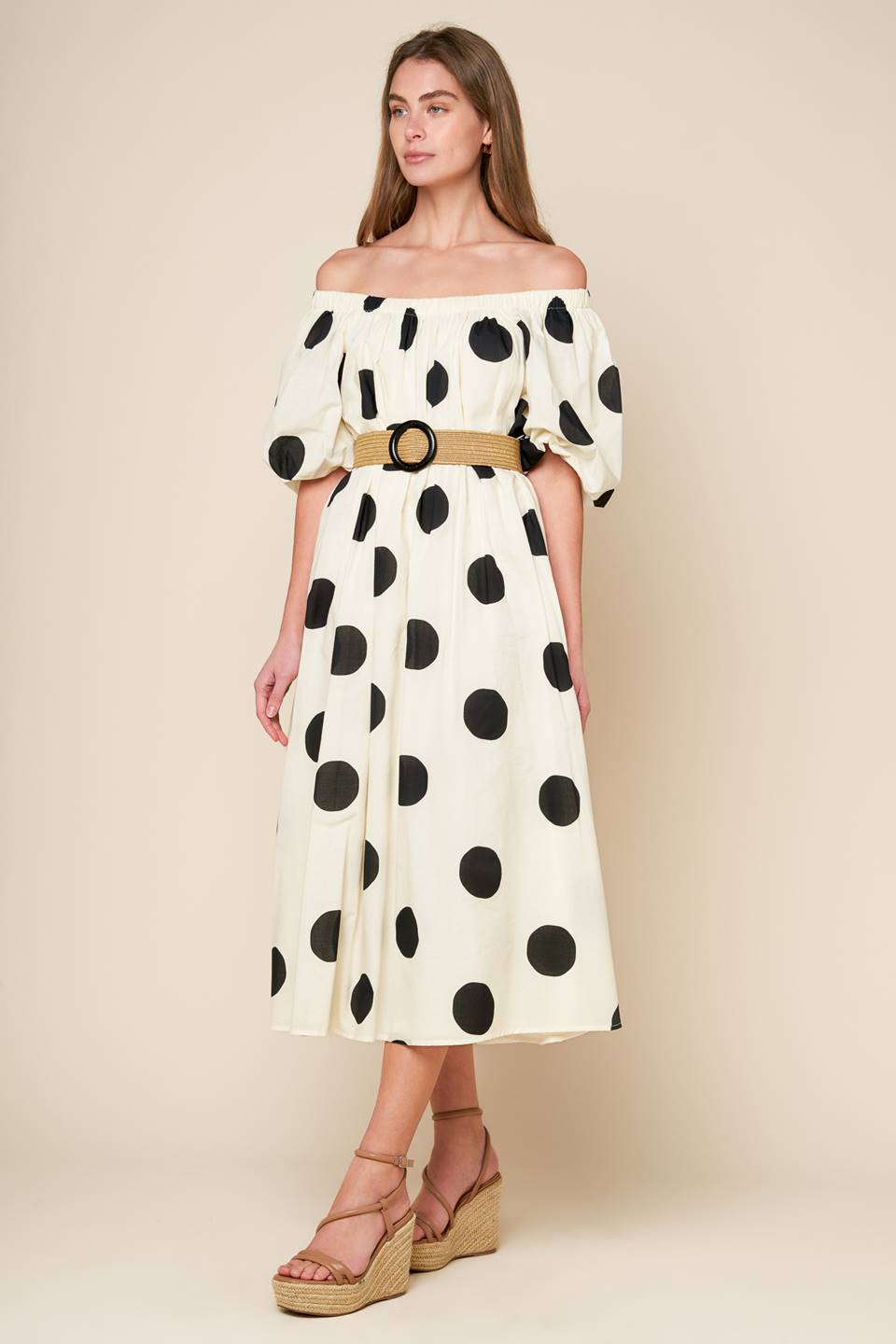 HUMMINGBIRD'S HAVEN OFF WHITE WOVEN MIDI DRESS Flying Tomato