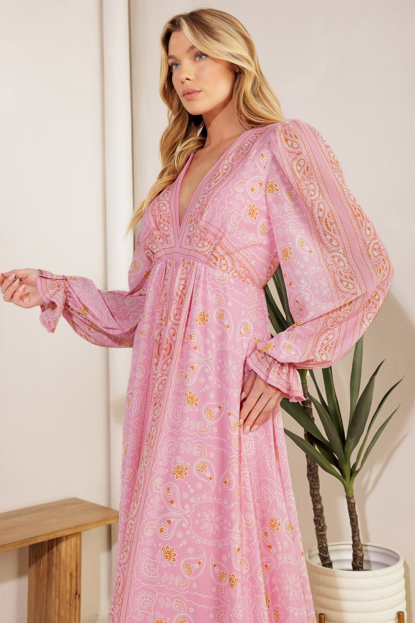 RIPPLES OF TIME WOVEN MAXI DRESS Flying Tomato