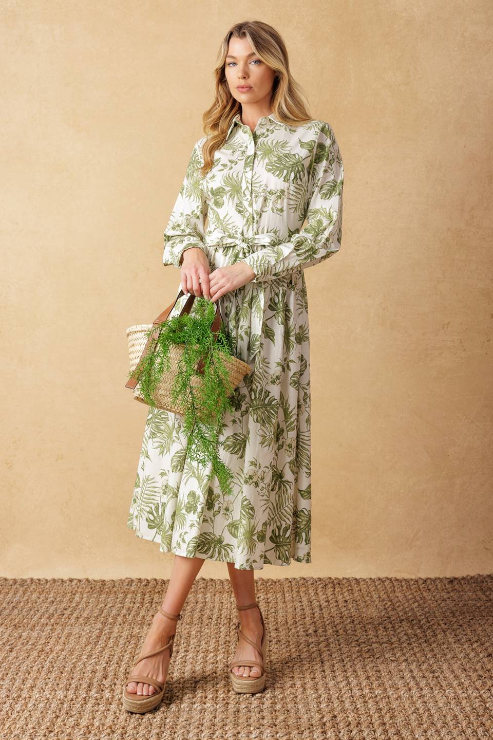 WANT YOU AROUND WOVEN MIDI DRESS Flying Tomato