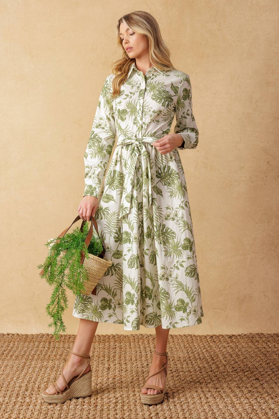 WANT YOU AROUND WOVEN MIDI DRESS Flying Tomato