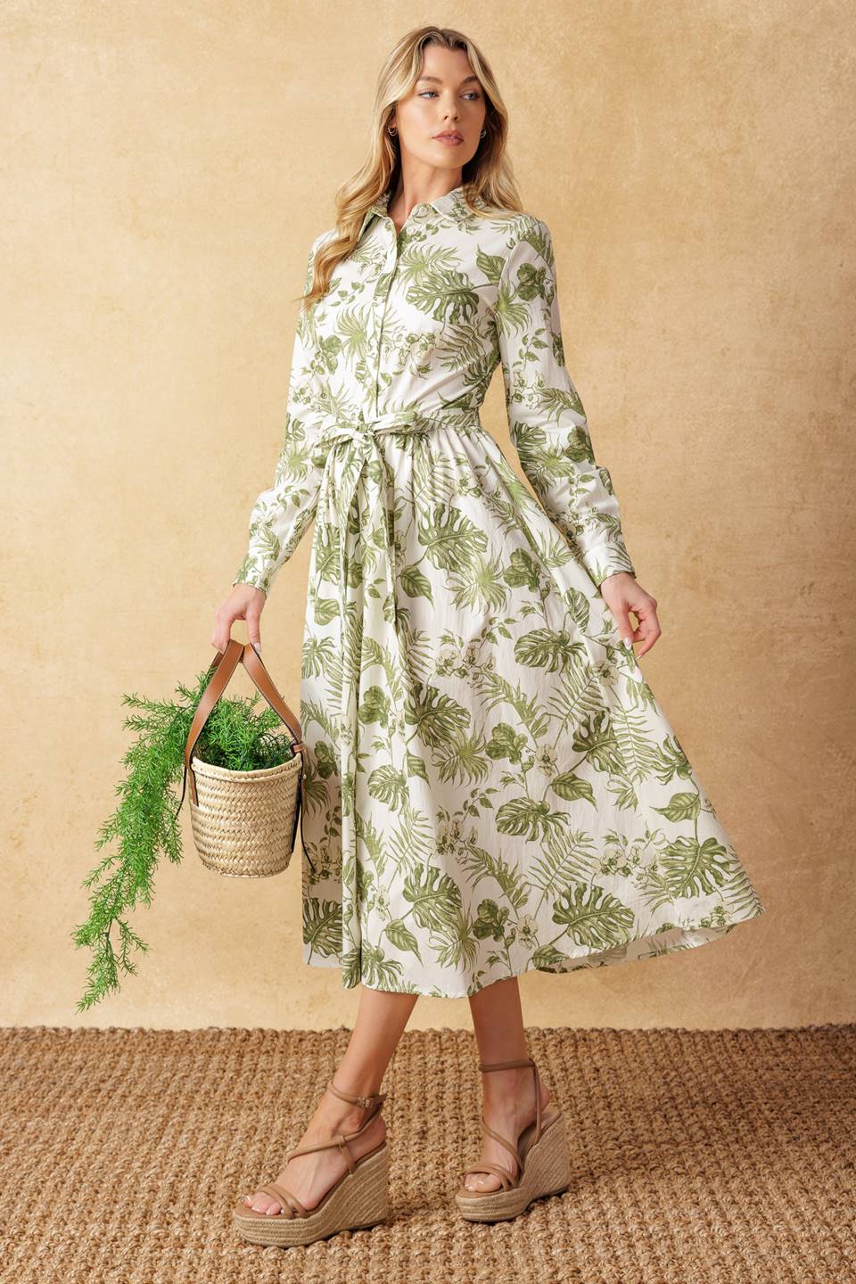 WANT YOU AROUND WOVEN MIDI DRESS Flying Tomato