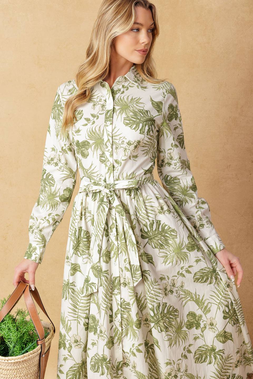 WANT YOU AROUND WOVEN MIDI DRESS Flying Tomato