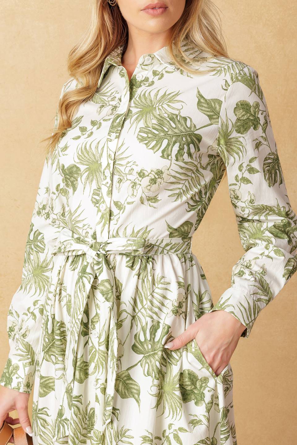 WANT YOU AROUND WOVEN MIDI DRESS Flying Tomato