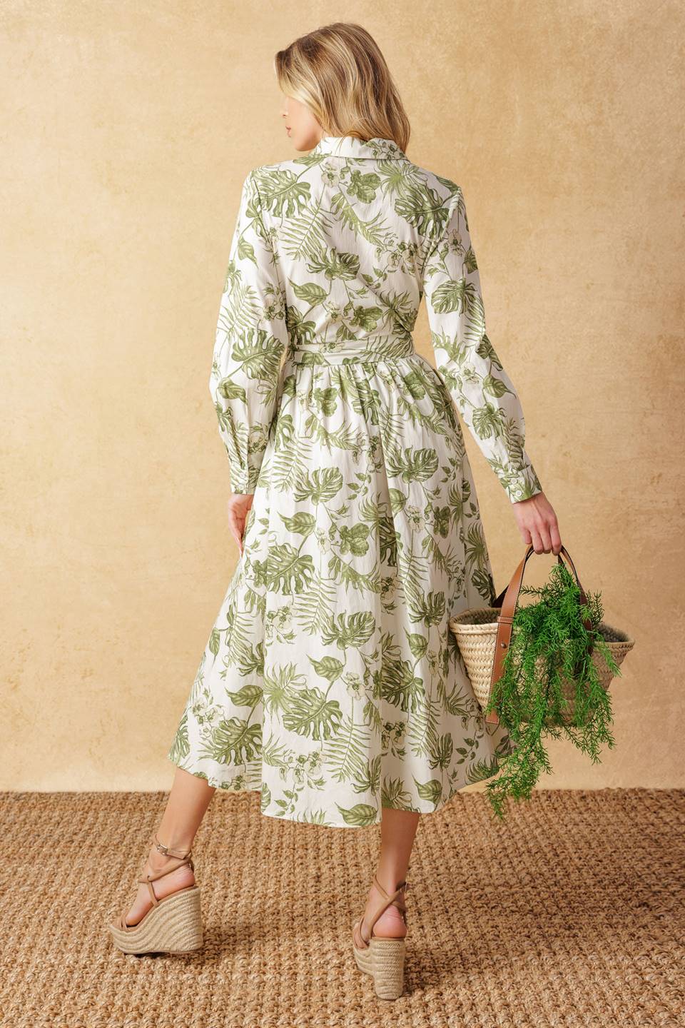 WANT YOU AROUND WOVEN MIDI DRESS Flying Tomato