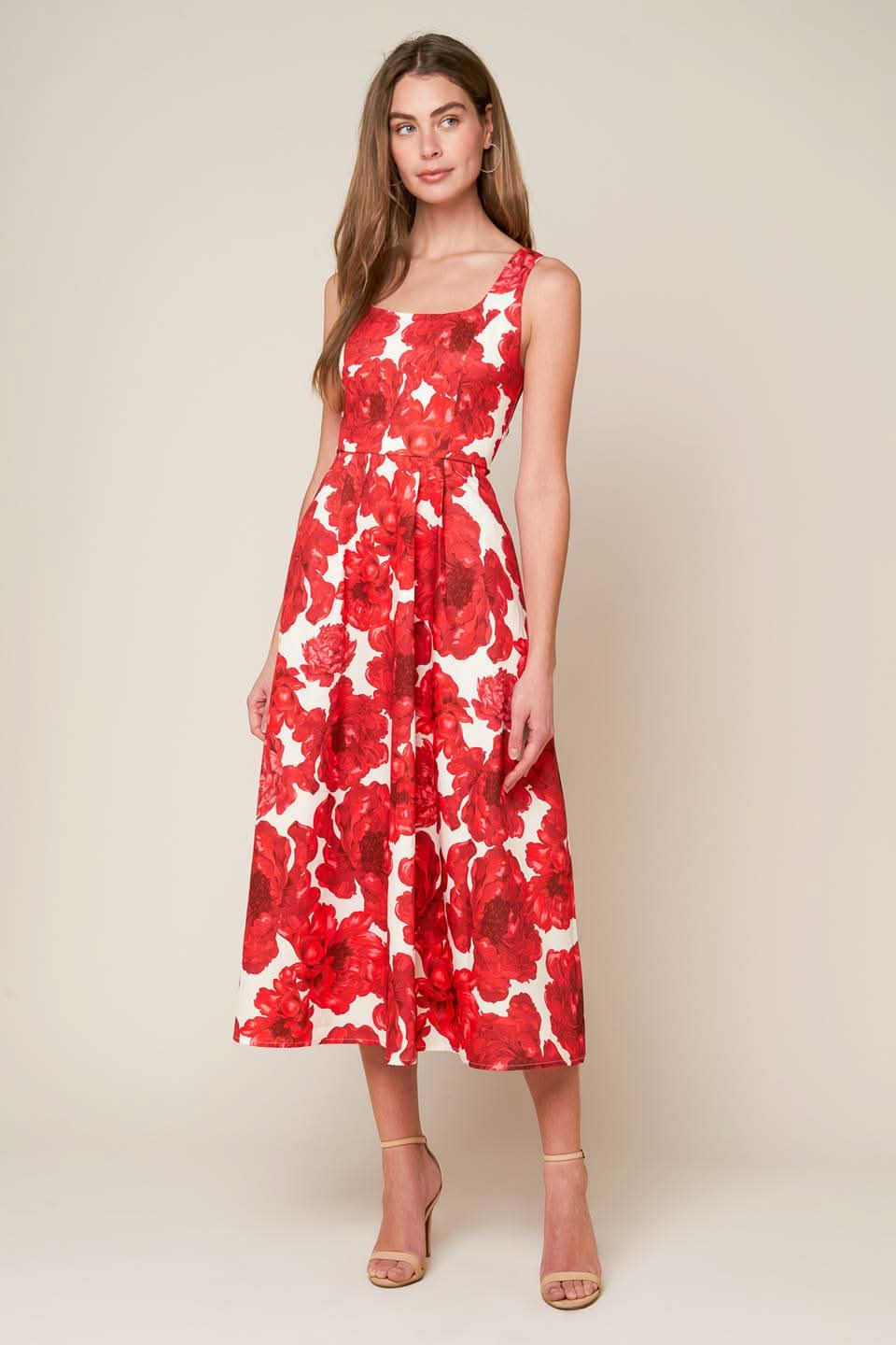 LIFE'S EMBRACE WOVEN MIDI DRESS