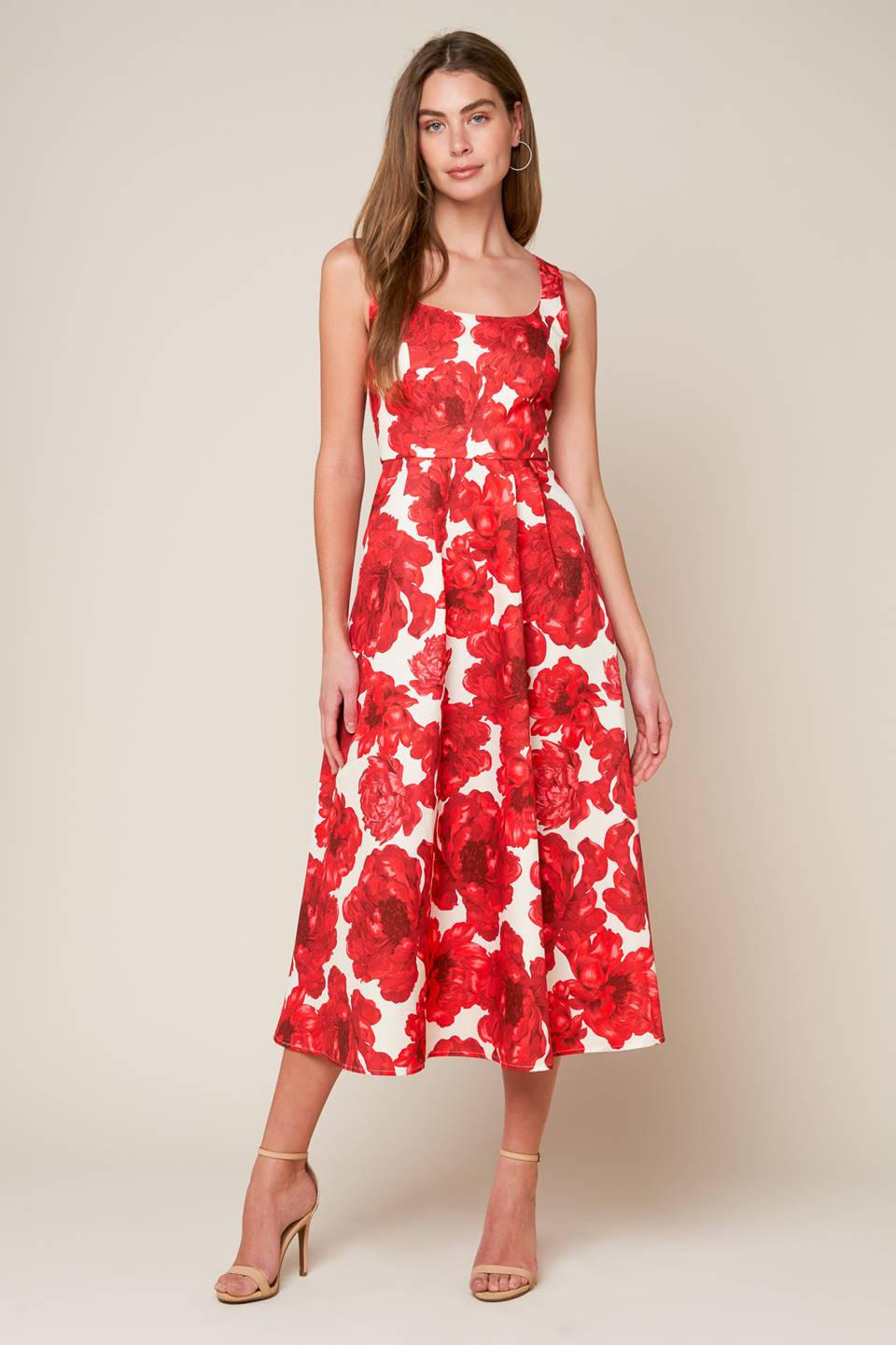 WAVES OF LIFE WOVEN MIDI DRESS Flying Tomato