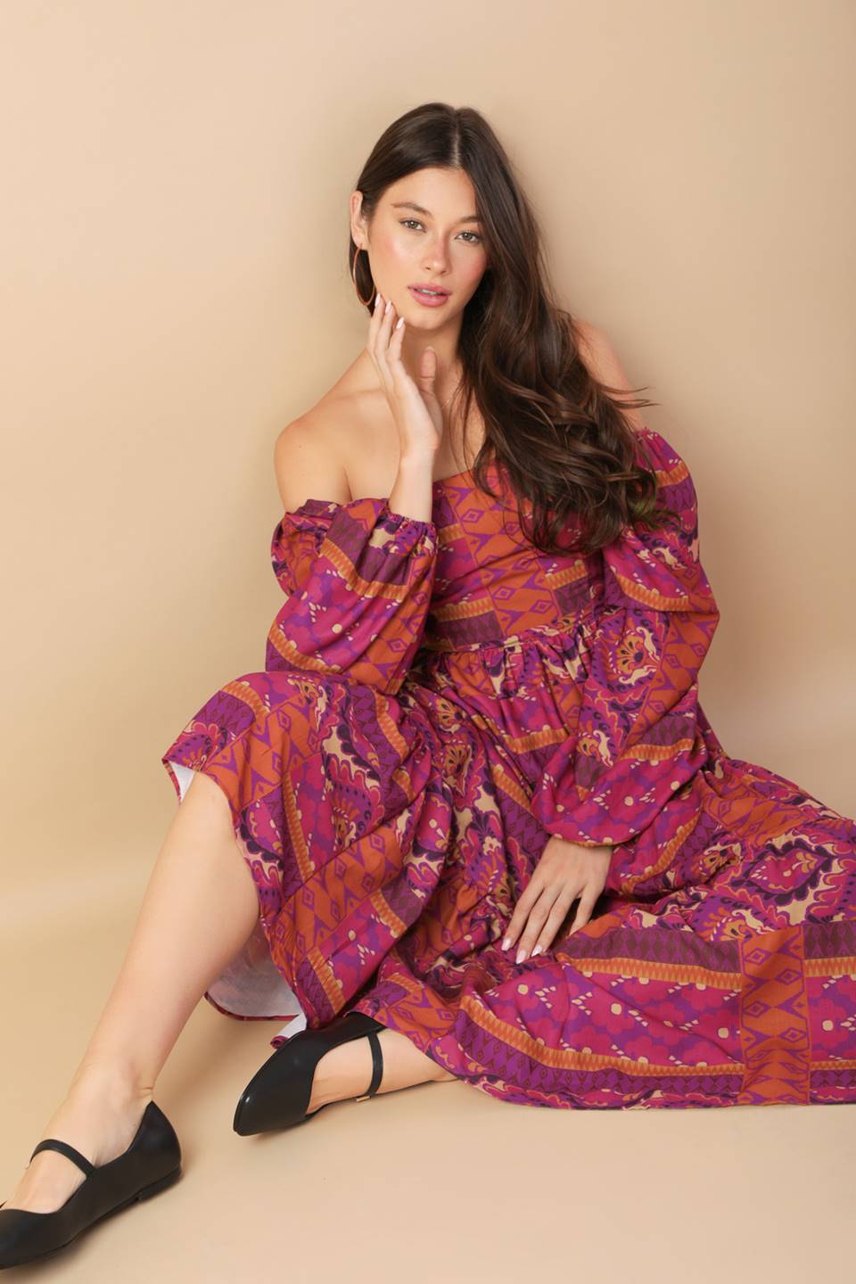 MELLOW MOMENTS WOVEN MIDI DRESS Flying Tomato