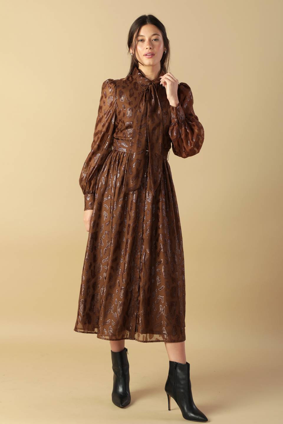 ALONG THE WAY WOVEN MIDI DRESS Flying Tomato