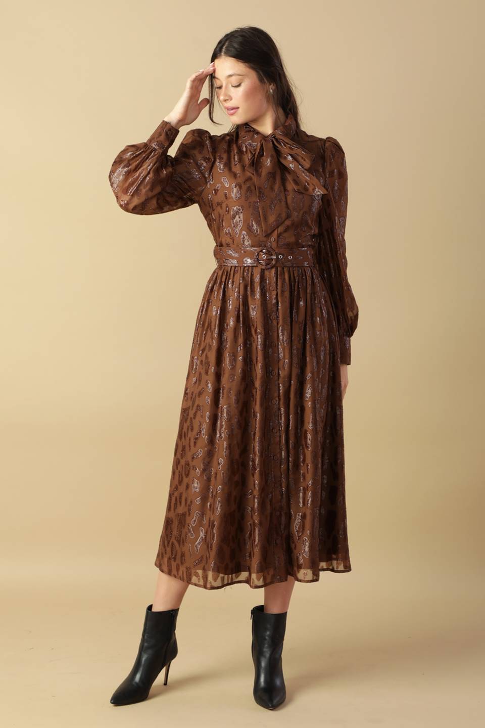 ALONG THE WAY WOVEN MIDI DRESS Flying Tomato