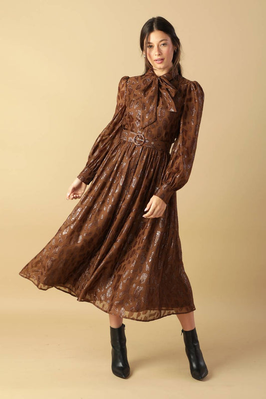 ALONG THE WAY WOVEN MIDI DRESS Flying Tomato