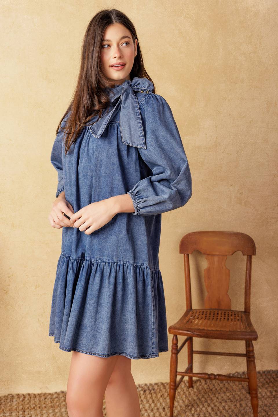 COMMON GROUND LIGHT WEIGHT DENIM MINI DRESS Flying Tomato