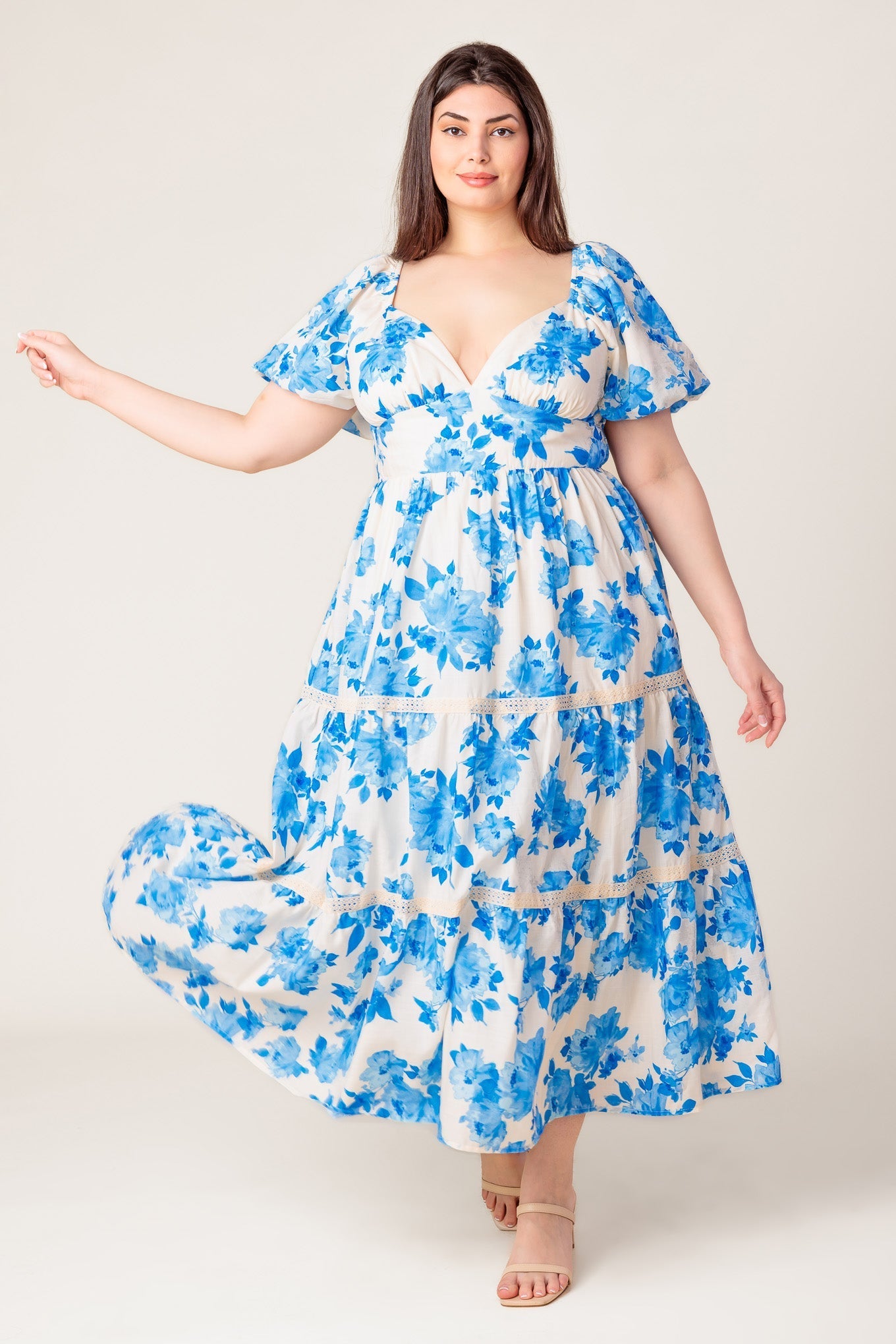 THROUGH THE FOG WOVEN MIDI DRESS Flying Tomato