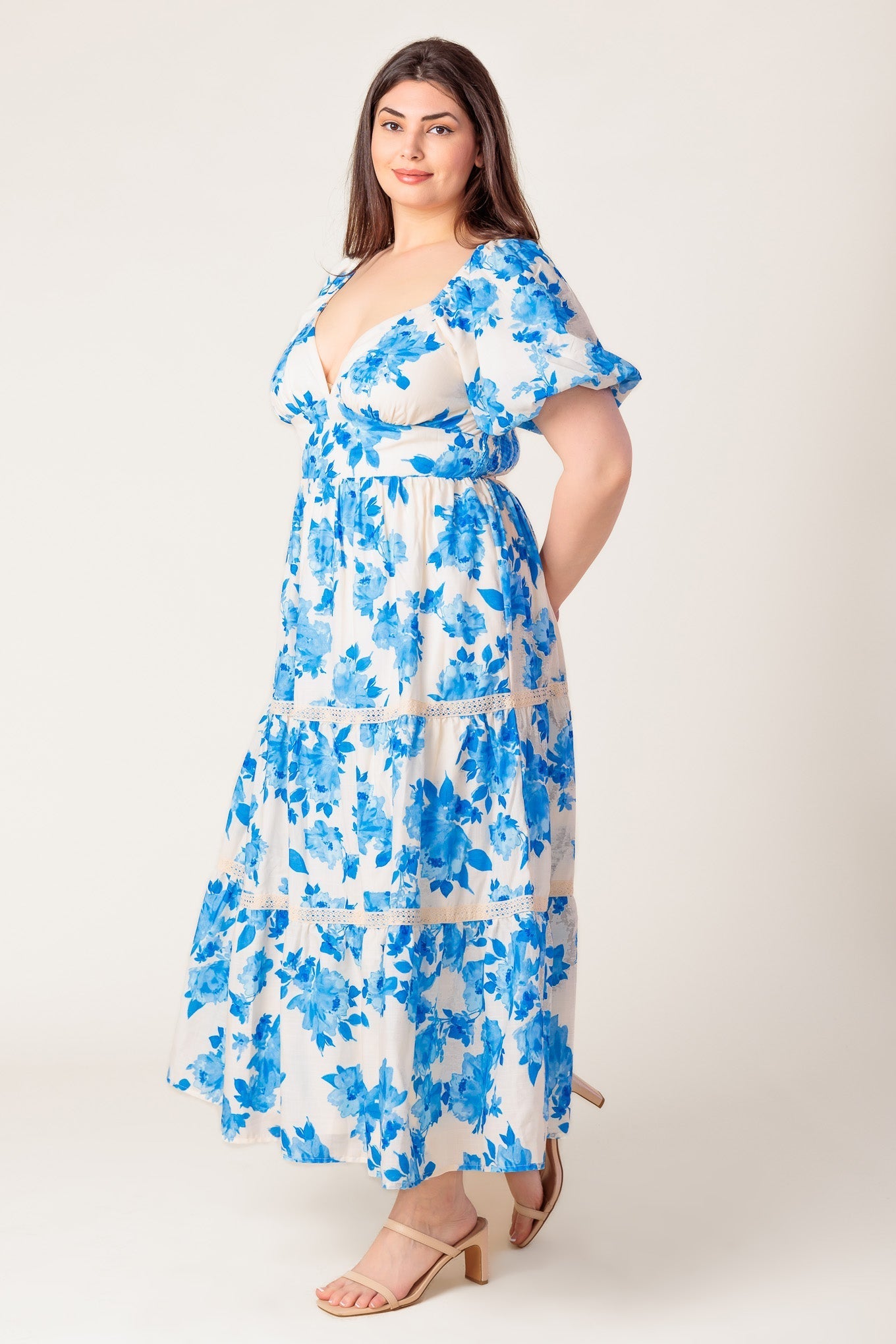 THROUGH THE FOG WOVEN MIDI DRESS Flying Tomato