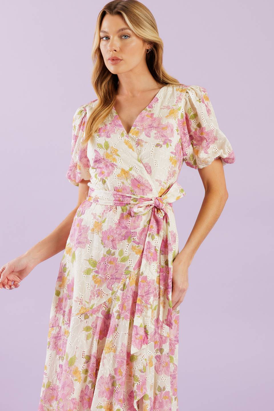 COFFEE RUN LACE WOVEN MIDI DRESS Flying Tomato