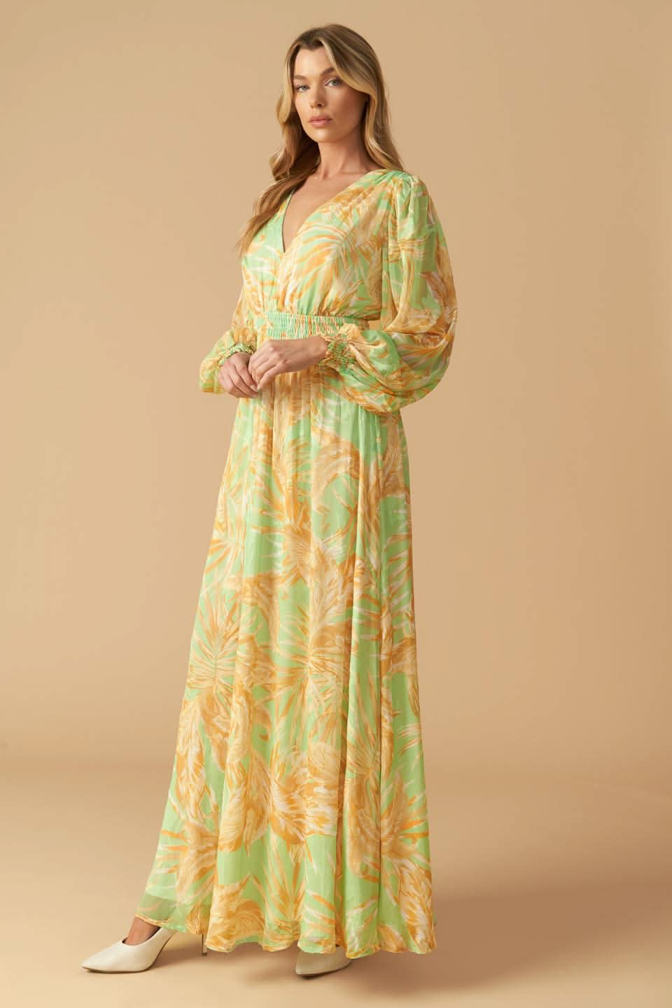 SUNSET SASHAY PRINTED MAXI DRESS