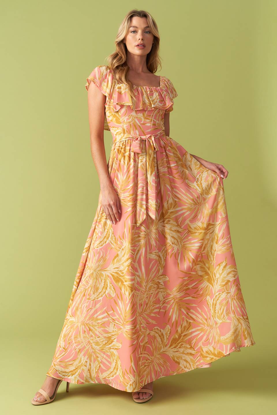 THE ART OF BALANCE WOVEN MIDI DRESS Flying Tomato