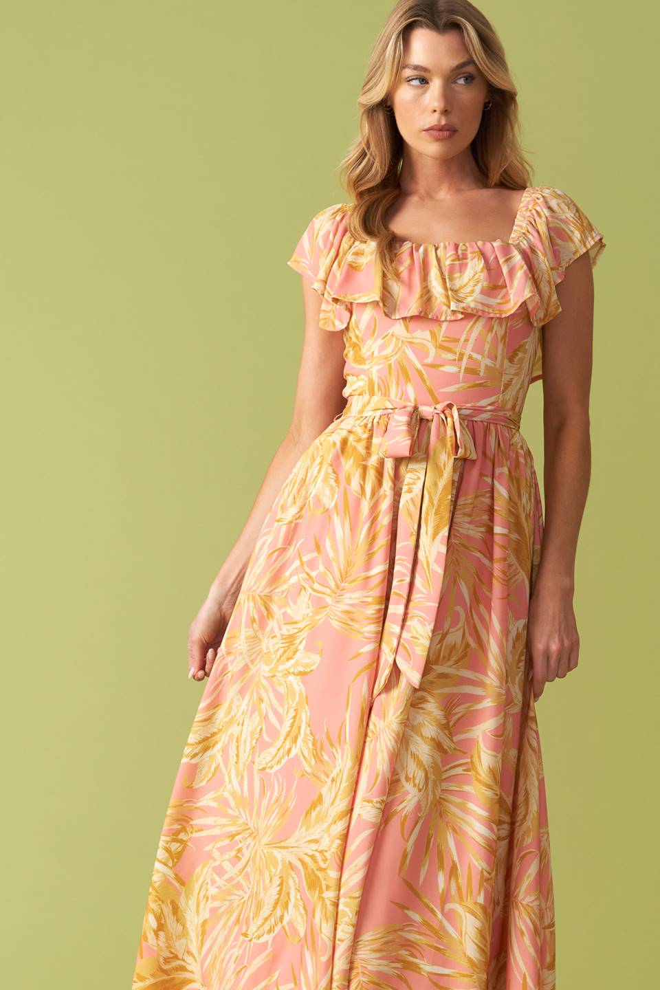 THE ART OF BALANCE WOVEN MIDI DRESS Flying Tomato