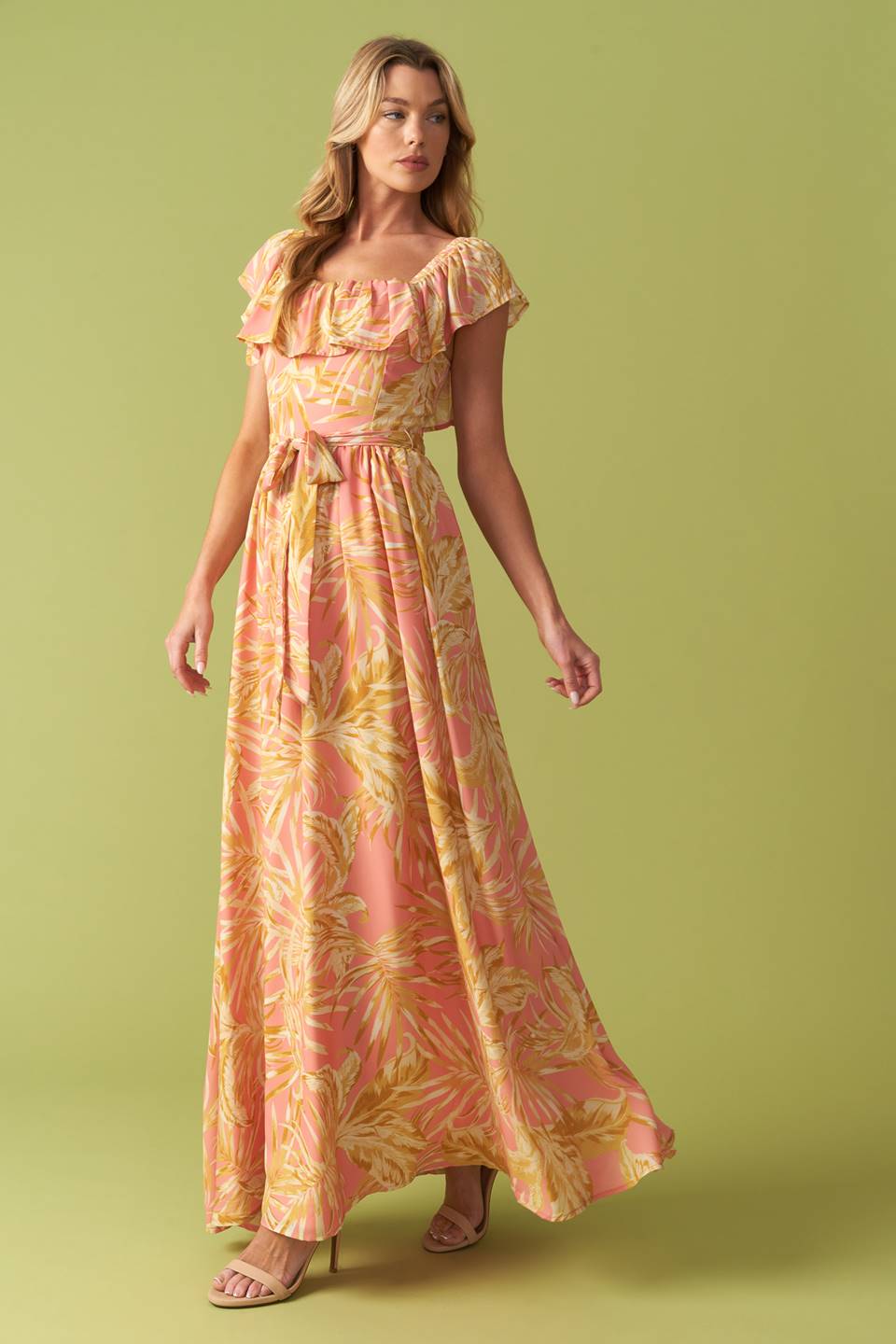 THE ART OF BALANCE WOVEN MIDI DRESS Flying Tomato