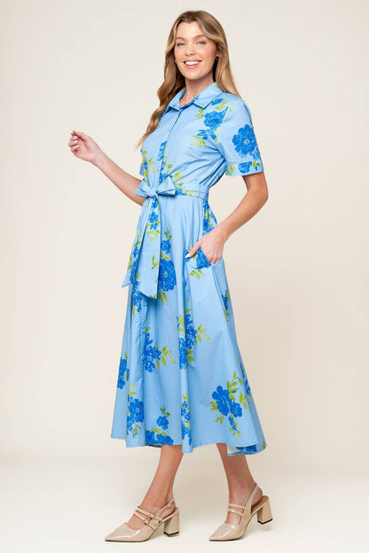 YOURS TO KEEP WOVEN MIDI DRESS