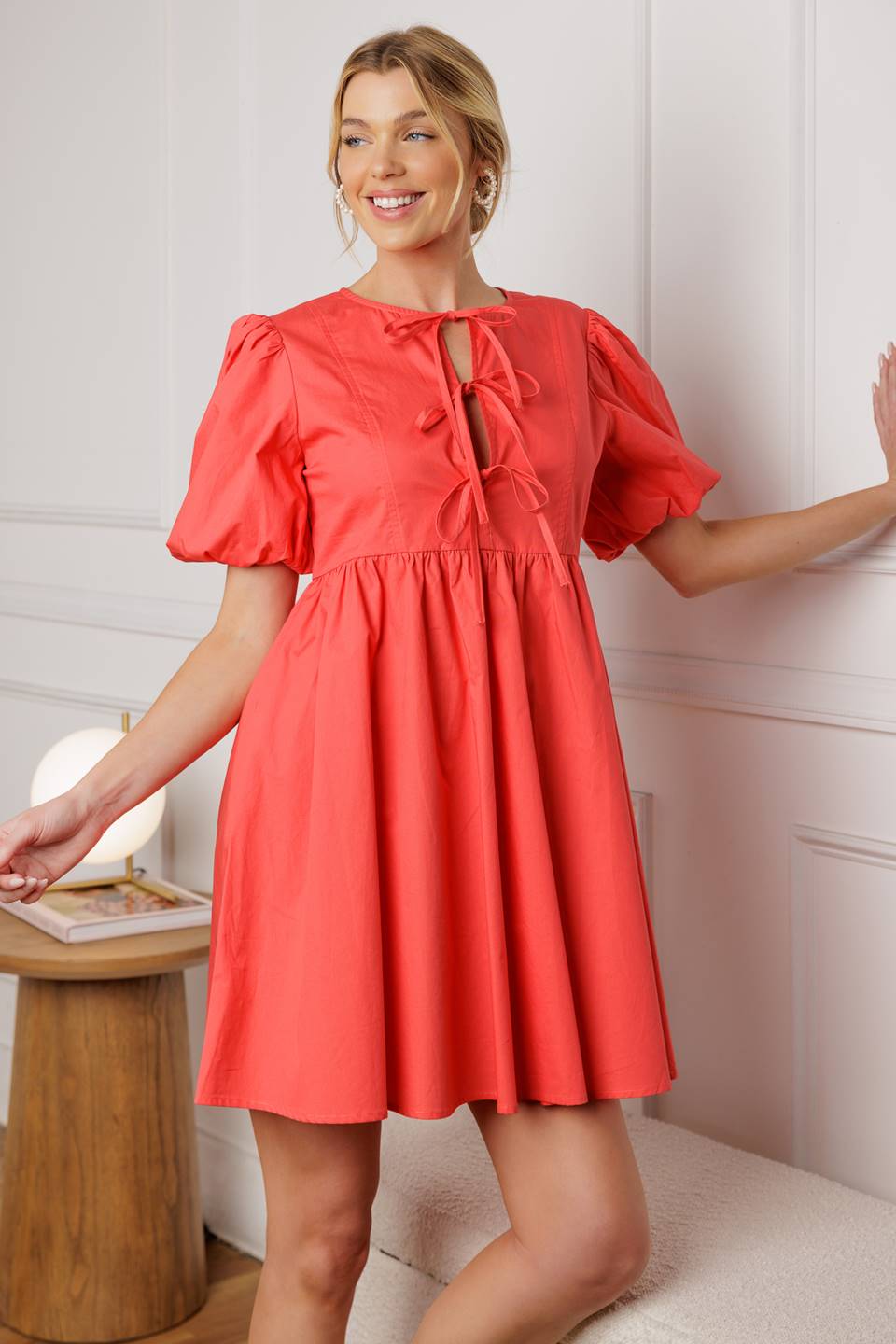 TIMELESS ANYWAYS WOVEN MINI DRESS Flying Tomato